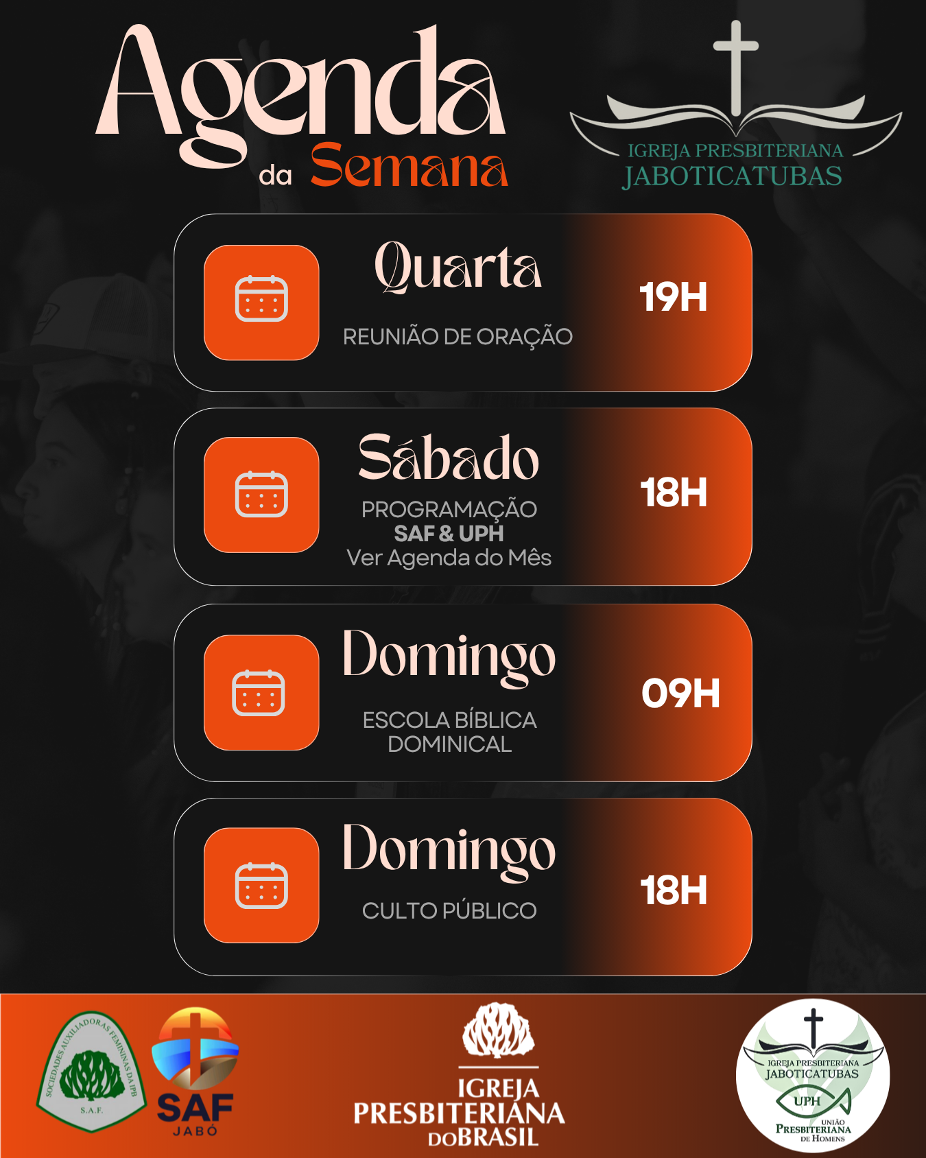 AGENDA DA SEMANA