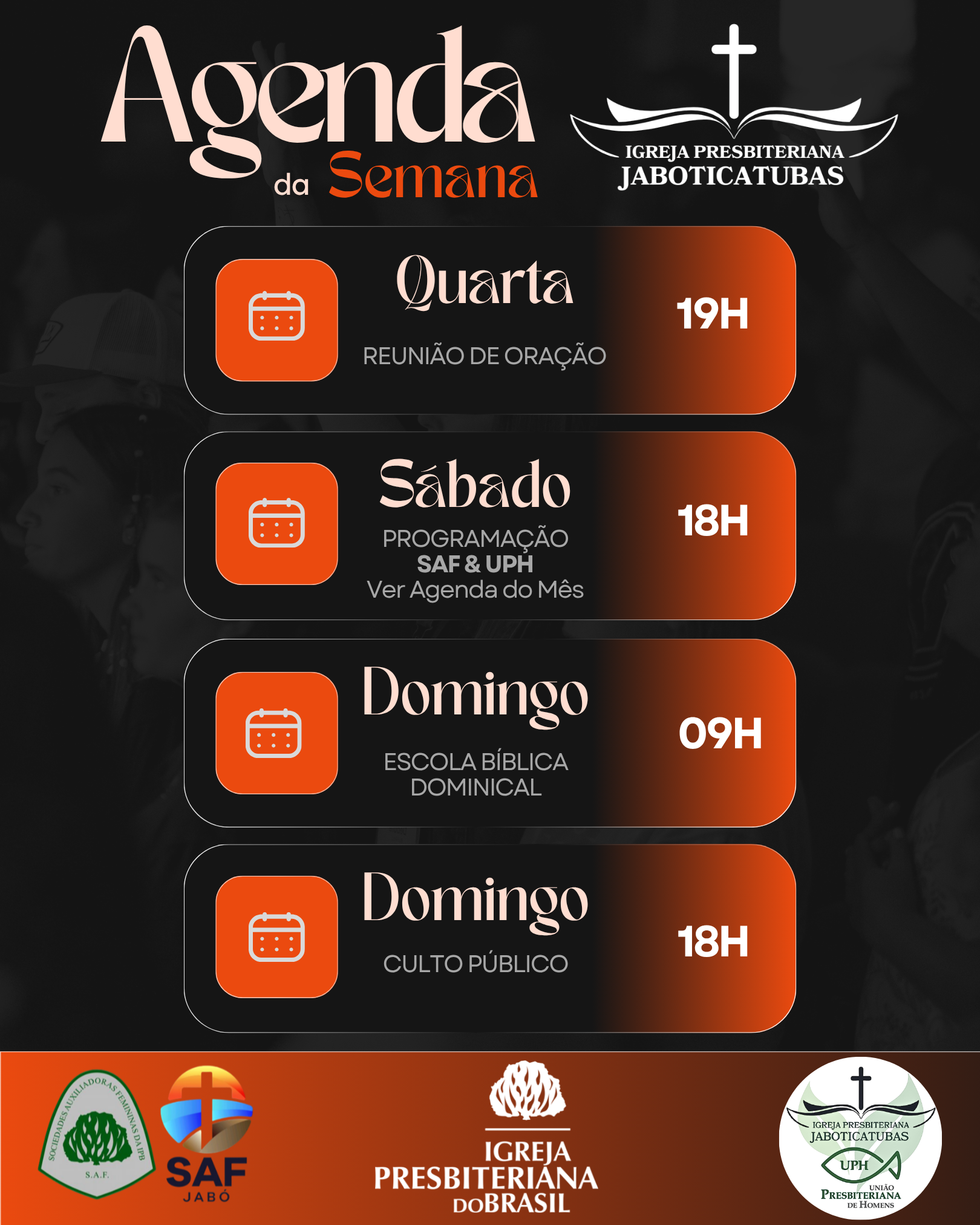 AGENDA DA SEMANA