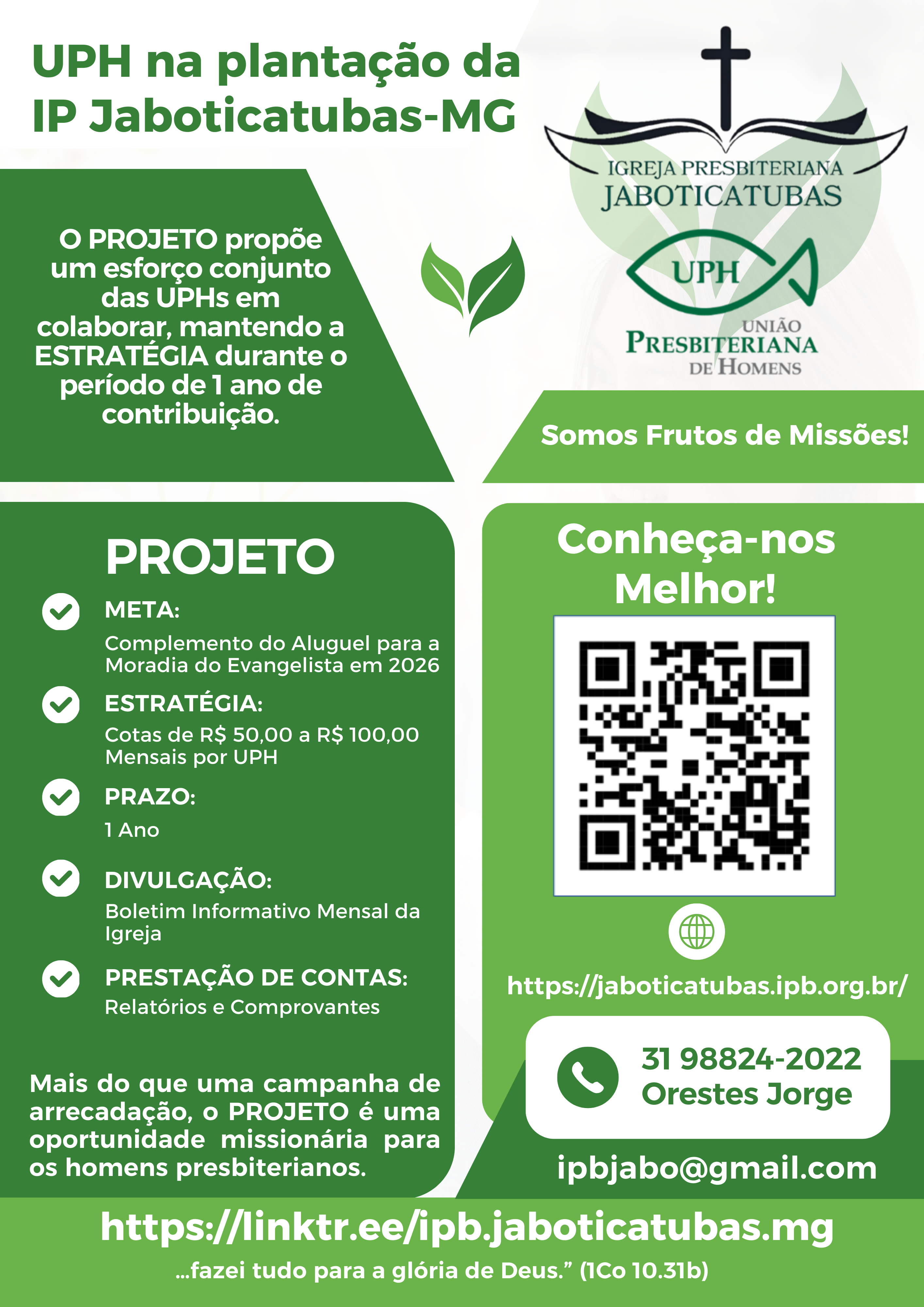 UPH - Projeto Parceria com UPHs - Plantação da IPB Jaboticatubas